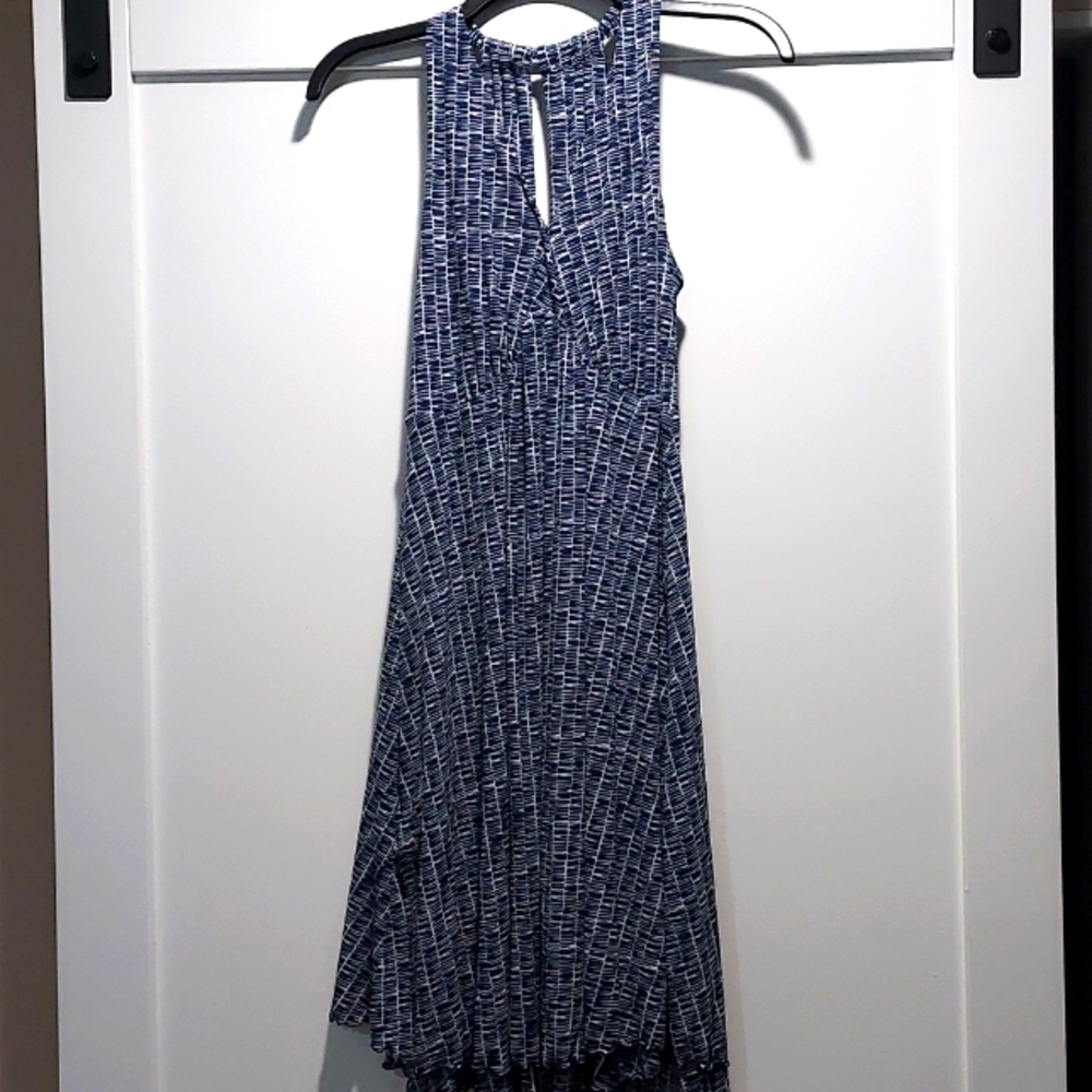 Kenneth Cole New York Blue & White Sleeveless Dress